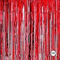 Red Foil Curtains for Birthday Decoration | Birthday Foil Curtain | Foil Fringe Curtain for Birthday, Anniversary, Retirement, Baby Shower Decoration (Pack of 2, Size: 6x3 feet)