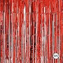 Red Foil Curtains for Birthday Decoration | Birthday Foil Curtain | Foil Fringe Curtain for Birthday, Anniversary, Retirement, Baby Shower Decoration (Pack of 3, Size: 6x3 feet)