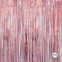 Rose Gold Foil Curtains for Birthday Decoration | Birthday Foil Curtain | Foil Fringe Curtain for Birthday, Anniversary, Retirement, Baby Shower Decoration (Pack of 2, Size: 6x3 Feet)