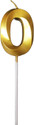Party Decorz Number 0 Metallic Gold Candle / Zero Number Candle For Cake Decoration Candle