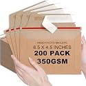 party greeting 200 Pcs 6.5 x 4.5 Rigid Mailers with Self Seal Envelopes Stay Flat Photo Mailers Sports Cards Rigid Envelopes for Postcard CD Comic Book Card Shipping Protector(Kraft)