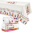 Party Plastic Tablecloth Roll, 54'' X 300' Plastic Table Cloth Disposable