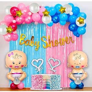 party propz baby shower decoration items - 62 set baby shower decorations  mom to be decoration items set  baby shower balloons  maternity shoot props accessories  baby shower props for photoshoot