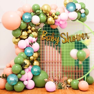 party propz baby shower decoration items - 43pcs baby shower decorations  mom to be decoration set  maternity decoration items  babyshower balloons combo for celebration