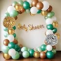 Party Propz Baby Shower Decoration Items - 65Pcs | Jungle Theme Decoration | Mom To Be Decoration Items | Baby Shower Balloons | babyshower for mom to be | BabyShower Banner (Cardstock, Latex, Foil)