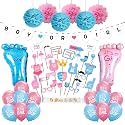 Party Propz Baby Shower Decoration Items Set - 59Pcs Banner, Balloons, Photo Booth Props, Sash - Baby Shower Decorations Materials for Mom to Be Maternity Photoshoot - Home KIT