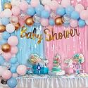 Party Propz Baby Shower Decorations Kit - 43pcs Mom To Be Decoration Items Set | Baby shower Backdrop | Balloons | Theme Decor (Foil)