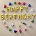 Party Propz Happy Birthday Decoration Kit -20Pcs Golden HBD Foil Balloon with Foil Ballons Birthday Decorations Items for Bday Lights Combo Pack Set, Husband,Wife, First, 2nd,30th,40th Theme