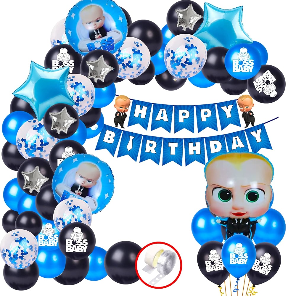 Party Propz Boss Baby Theme Decorations Combo Set - 59Pcs with Happy ...
