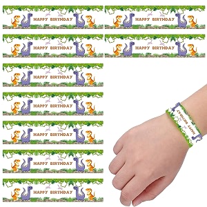 party propz dinosaur theme party favours pack - 10pcs wrist bands  return gifts for kids  dino theme hand band  scale band