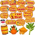 Party Propz Haldi Props for Decoration - 20 Pcs Haldi Decoration Items for Marriage | Haldi Props for Bride and Family | Haldi Prop for Groom and Family | Wedding Props for Haldi Ceremony (Cardstock)