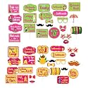 Party Propz Haldi Mehndi Decoration Items for Marriage - 49 Pcs, Haldi Props and Mehendi Props Combo, Mehandi Haldi Props for Bride and Family, Mehandi Haldi Props for Groom and Family (Cardstock)