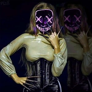 party propz halloween masks for adults -1 pcs ghost face hacker masks horror mask for men neon mask for party glow in dark face cover for adults devil look halloween costume neon