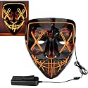Party Propz Horror Halloween Masks For Adults – 1 Pc Led Scary Mask for Hacker Face, Devil Masks, halloween face mask, Neon Party (Led Yellow)