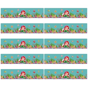 party propz mermaid theme party favours pack - 10pcs mermaid wrist bands  return gifts for kids  hand band for kids  wrist band for kids  butterfly theme return gifts for kids
