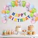 Party Propz Multicolor Birthday Decorations - 27 Pcs | Decoration Items for Kids, Boys, Girls | Balloons (Cardstock, Latex)