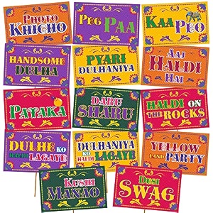 party propz haldi ceremony props - 14 pcs decoration set mehndi wedding props haldi amp mehndi decoration items
