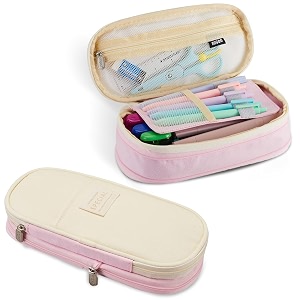 party propz large capacity pen pencil pouch for girls - 1 pc pencil case pink school bag shape pouch pencil for kids pouch for school girls makeup box pink