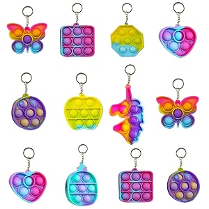 party propz pop it keychain - 12 pcs return gifts for birthday return gifts for kids age 10-12 birthday gift for kids key chain return gifts return gifts for girls and boys