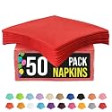 Party Solids Red Cocktail Napkins Disposable Paper Napkins 50 Pcs