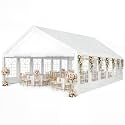Party Tent 20x40Ft Outdoor Canopy Gazebo Heavy Duty Large Event Shelter Carport White for Wedding Parties BBQ