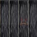 Party town Metallic Foil Fringe Curtains (3ft * 6ft) for Birthday| Wedding | Engagement | Bridal Shower | Baby Shower | Bachelorette Celebration, Party Decorations (Pack of 4, Black)