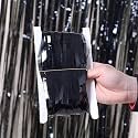 Party town Metallic Foil Fringe Curtains (3ft * 6ft) for Birthday| Wedding | Engagement | Bridal Shower | Baby Shower | Bachelorette Celebration, Party Decorations (Pack of 1, Black)