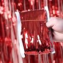 Party town Metallic Foil Fringe Curtains (3ft * 6ft) for Birthday| Wedding | Engagement | Bridal Shower | Baby Shower | Bachelorette Celebration, Party Decorations (Pack of 1, Red)