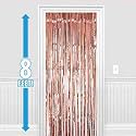 Party town Metallic Foil Fringe Curtains (3ft * 6ft) for Birthday| Wedding | Engagement | Bridal Shower | Baby Shower | Bachelorette Celebration, Party Decorations (Pack of 1, Rose Gold)