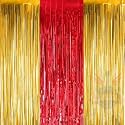 Party town Metallic Foil Fringe Curtains (3ft * 6ft) for Birthday| Wedding | Engagement | Bridal Shower | Baby Shower | Bachelorette Celebration, Party Decorations (Pack of 3, Golden Red Golden)