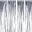 Party town Metallic Foil Fringe Curtains (3ft * 6ft) for Birthday| Wedding | Engagement | Bridal Shower | Baby Shower | Bachelorette Celebration, Party Decorations (Pack of 4, Silver)