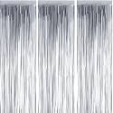 Party town Metallic Foil Fringe Curtains (3ft * 6ft) for Birthday| Wedding | Engagement | Bridal Shower | Baby Shower | Bachelorette Celebration, Party Decorations (Pack of 3, Silver)