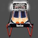 PartyLife 2-Player Basketball Arcade Game w/LED Lights | Electronic Scoring | 5 Balls, 1 Pump, 8 Games | Folding Design | Heavy-Duty Steel Frame