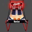 PartyLife 2-Player Basketball Arcade Game w/LED Lights | Electronic Scoring | 5 Balls, 1 Pump, 8 Games | Folding Design | Heavy-Duty Steel Frame