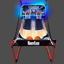PartyLife 2-Player Basketball Arcade Game w/LED Lights | Electronic Scoring | 5 Balls, 1 Pump, 8 Games | Folding Design | Heavy-Duty Steel Frame
