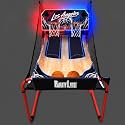 PartyLife 2-Player Basketball Arcade Game w/LED Lights | Electronic Scoring | 5 Balls, 1 Pump, 8 Games | Folding Design | Heavy-Duty Steel Frame