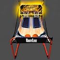 PartyLife 2-Player Basketball Arcade Game w/LED Lights | Electronic Scoring | 5 Balls, 1 Pump, 8 Games | Folding Design | Heavy-Duty Steel Frame