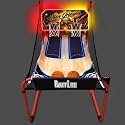 PartyLife 2-Player Basketball Arcade Game w/LED Lights | Electronic Scoring | 5 Balls, 1 Pump, 8 Games | Folding Design | Heavy-Duty Steel Frame