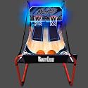 PartyLife 2-Player Basketball Arcade Game w/LED Lights | Electronic Scoring | 5 Balls, 1 Pump, 8 Games | Folding Design | Heavy-Duty Steel Frame