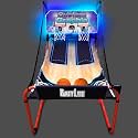 PartyLife 2-Player Basketball Arcade Game w/LED Lights | Electronic Scoring | 5 Balls, 1 Pump, 8 Games | Folding Design | Heavy-Duty Steel Frame