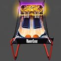 PartyLife 2-Player Basketball Arcade Game w/LED Lights | Electronic Scoring | 5 Balls, 1 Pump, 8 Games | Folding Design | Heavy-Duty Steel Frame