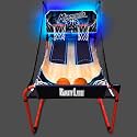 PartyLife 2-Player Basketball Arcade Game w/LED Lights | Electronic Scoring | 5 Balls, 1 Pump, 8 Games | Folding Design | Heavy-Duty Steel Frame