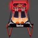 PartyLife 2-Player Basketball Arcade Game w/LED Lights | Electronic Scoring | 5 Balls, 1 Pump, 8 Games | Folding Design | Heavy-Duty Steel Frame