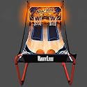 PartyLife 2-Player Basketball Arcade Game w/LED Lights | Electronic Scoring | 5 Balls, 1 Pump, 8 Games | Folding Design | Heavy-Duty Steel Frame