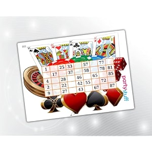 partystuff casino theme tambola housie tickets - casino kukuba 8 - singlet variant kukuba 48 cards