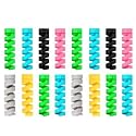 Multicoloured Protection Spiral Cable & Wire Protectors Spring Wire for All Wired Accessories for USB Charger, Data Cable, Earphone, Elastic Cord Saver - Pack of 4-16 Pcs