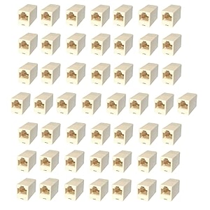pack of 50 lan connector  rj45 connector female to female ethernet coupler lan adapter extender rj45 socket network cat5 cat6 joiner
