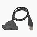 USB 2.0 to Slimline SATA 7+6 Pin 13-Pin Laptop CD/ROM Optical Drive Adapter, Support Slim only SATA Laptop Drive, DVD RAM DVD-RW, DVD ROM