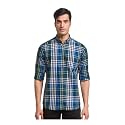 Parx Green Checks Slim Fit Casual Shirts