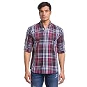 Parx Green Checks Slim Fit Casual Shirts